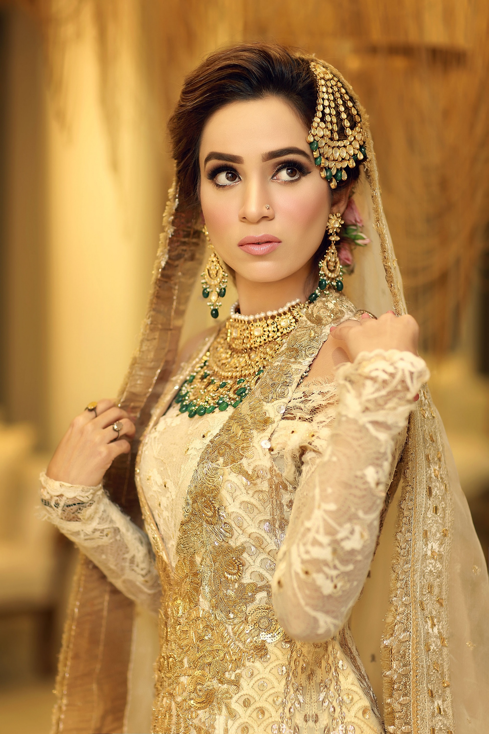 makeup with golden dress pakistani Blush/Rose Gold Sequins V Back & Bow Baby Dress main image 0