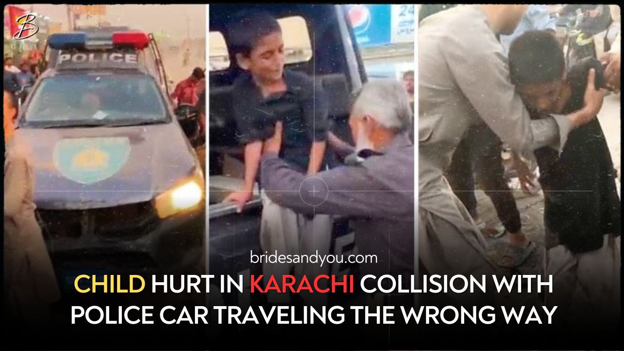 Child injured in collision with wrong-way police vehicle in Karachi