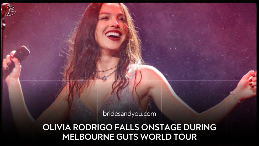 Olivia Rodrigo falls through hole onstage during Guts World Tour in Melbourne