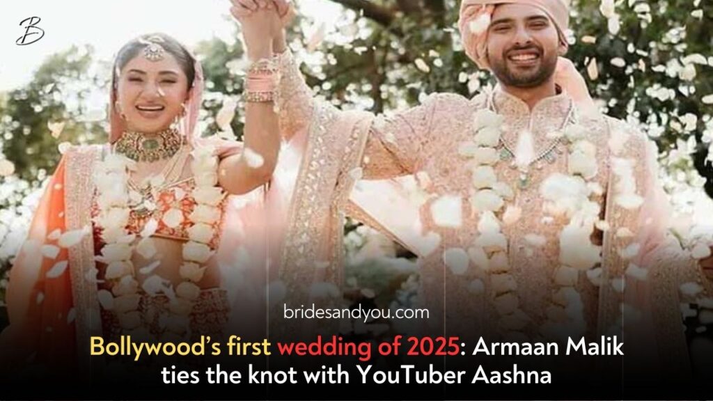 Singer Armaan Malik is finally married to his longtime girlfriend and influencer, Aashna Shroff. The couple took to Instagram to share the joyful news, posting dreamy wedding photos accompanied by a heartfelt caption. Armaan and Aashna got engaged in August 2023. On Thursday, Armaan and Aashna shared photos from their nuptials on their respective Instagram handles, writing in the caption, “tu hi mera Ghar.” In the photos, the couple radiates pure happiness, dressed in stunning traditional wedding attire in shades of orange. Aashna looks beautiful as a bride in an orange lehenga, while Armaan opts for a pastel-shaded sherwani. The wedding appeared to be an intimate outdoor affair, attended by close family and friends. Armaan and Aashna announced their engagement on social media in August 2023. The singer posted a series of romantic pictures. In one of the photos, he was seen on one knee with a ring in his hand. In the other pictures, the couple posed adorably together. Armaan captioned the post, “And our forever has only just begun.” Meanwhile, Armaan Malik is well-known for his hit songs such as “Wajah Tum Ho,” “Bol Do Na Zara,” and “Butta Bomma.” He recently collaborated with American singer Ed Sheeran on a new version of the British singer’s song “2 Step.” Armaan is recognized for his work as a vocalist, songwriter, record producer, voice-over artist, performer, and actor. On the other hand, Aashna Shroff is a popular Indian fashion and beauty blogger, as well as a YouTuber.