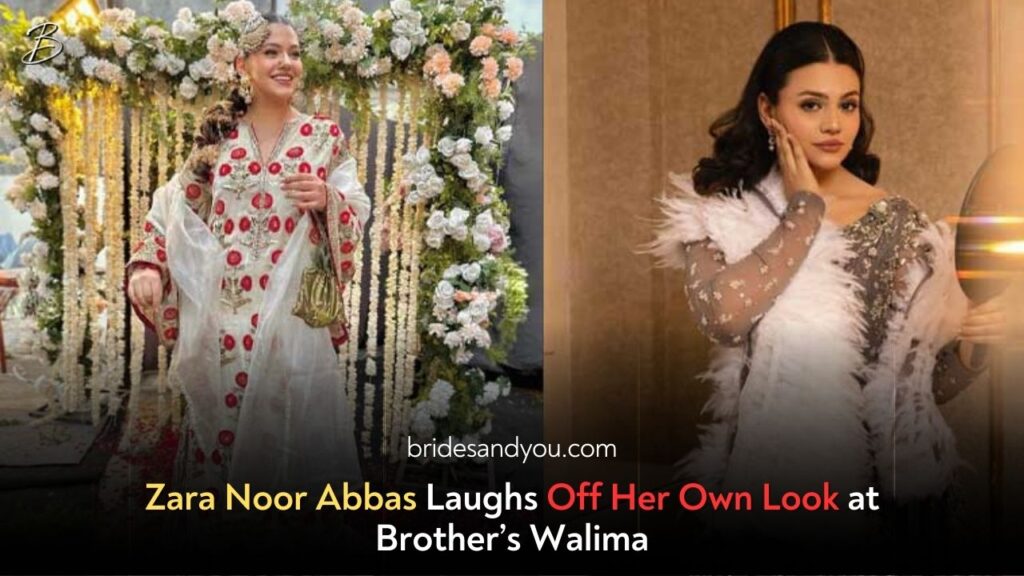 Zara Noor Abbas Trolls Herself Over Walima Look: The Feathered Stole “Blunder”