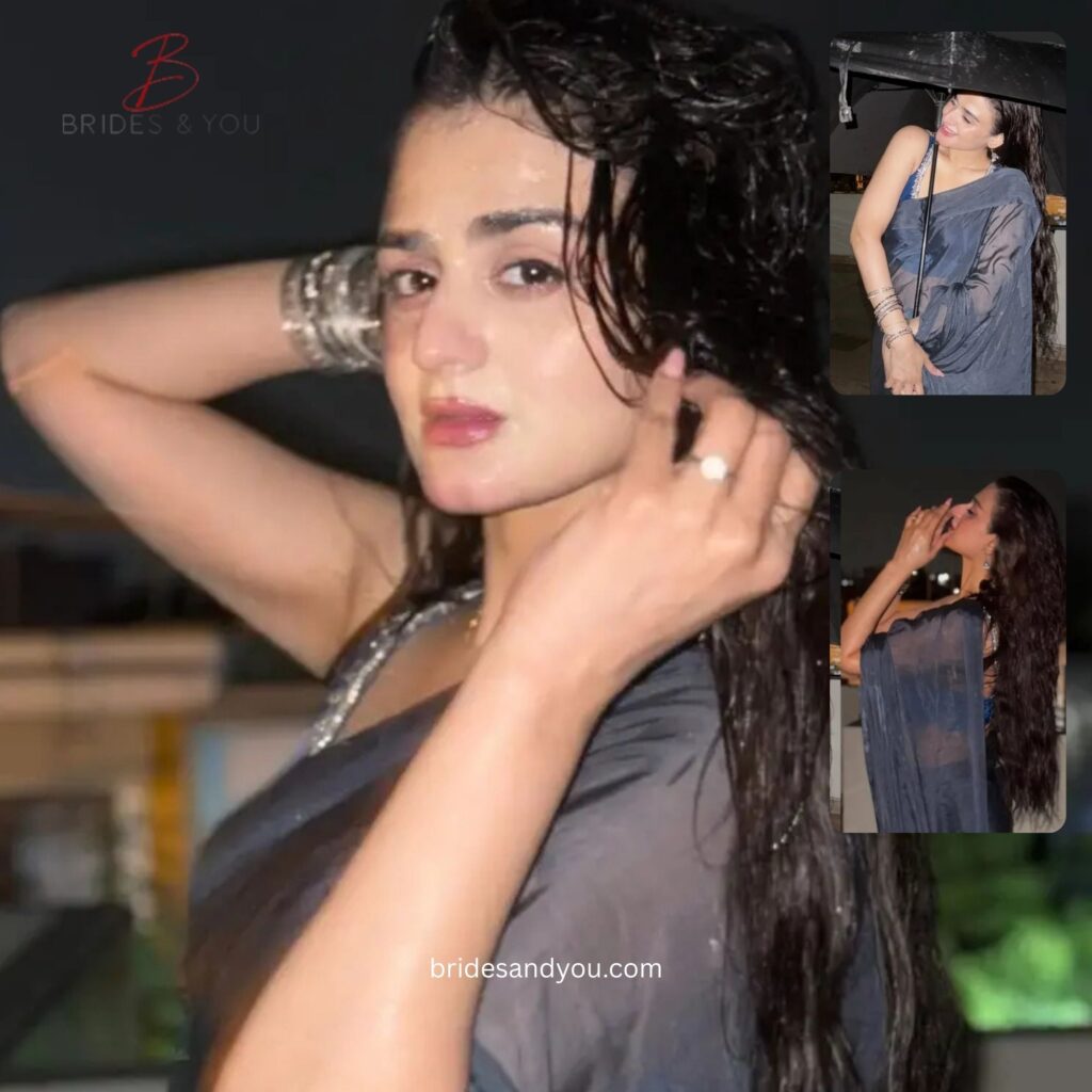 Hira Mani Criticized for Bold Saree & Caption Enjoying Rain