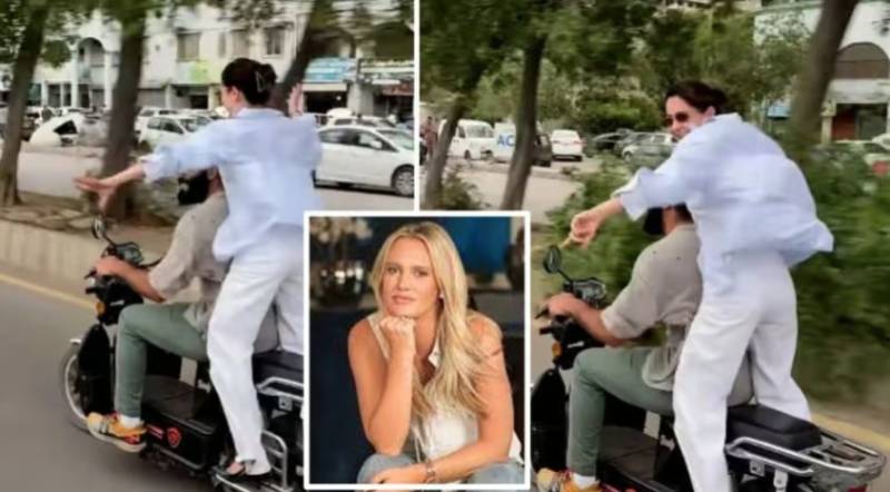 Shaniera Akram Hania Aamir bike stunt