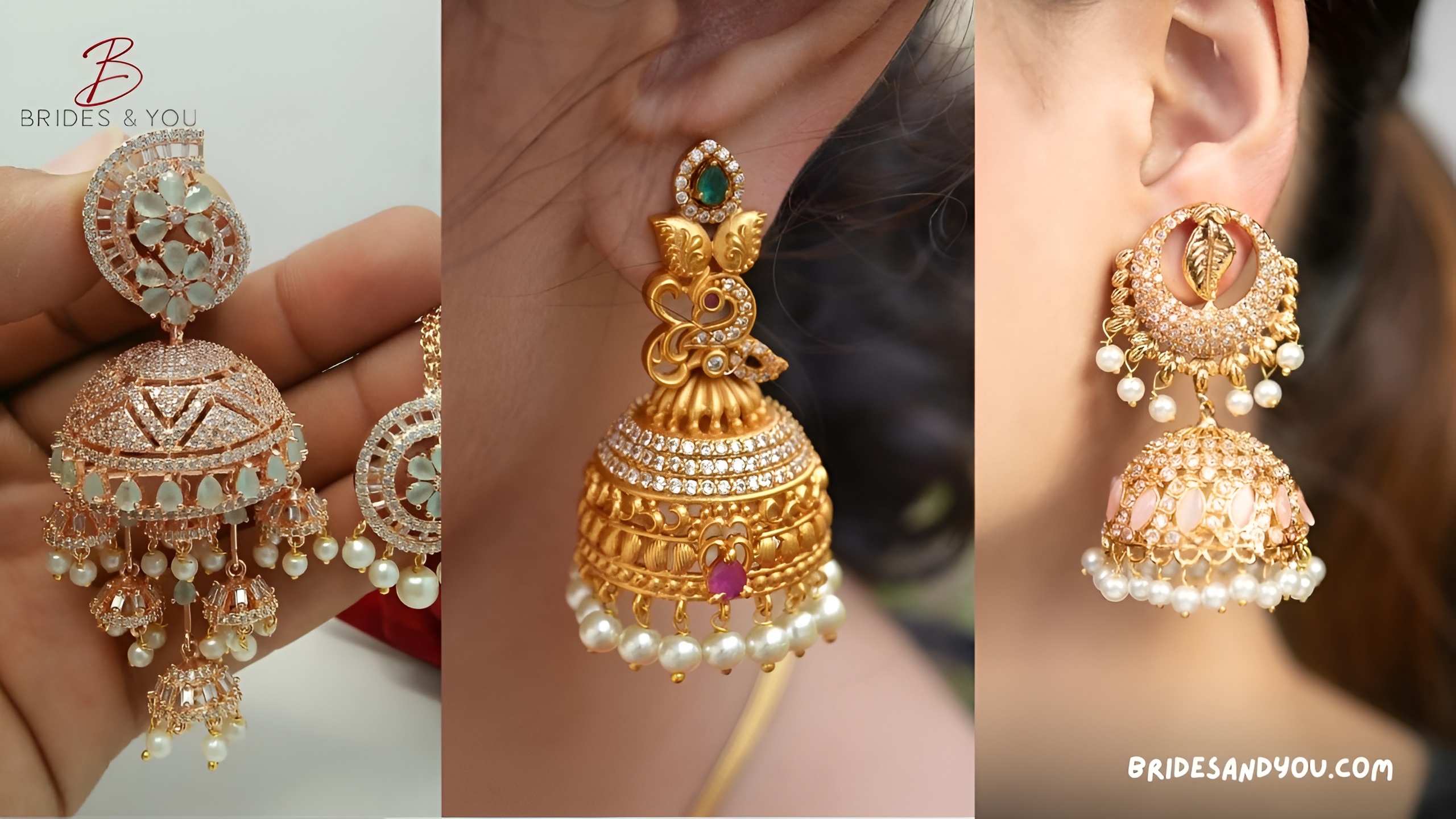 Bridal Gold Earrings Design