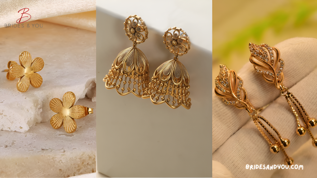 Bridal Gold Earrings Design