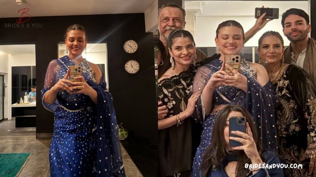 Zara Noor Abbas royal blue lehenga