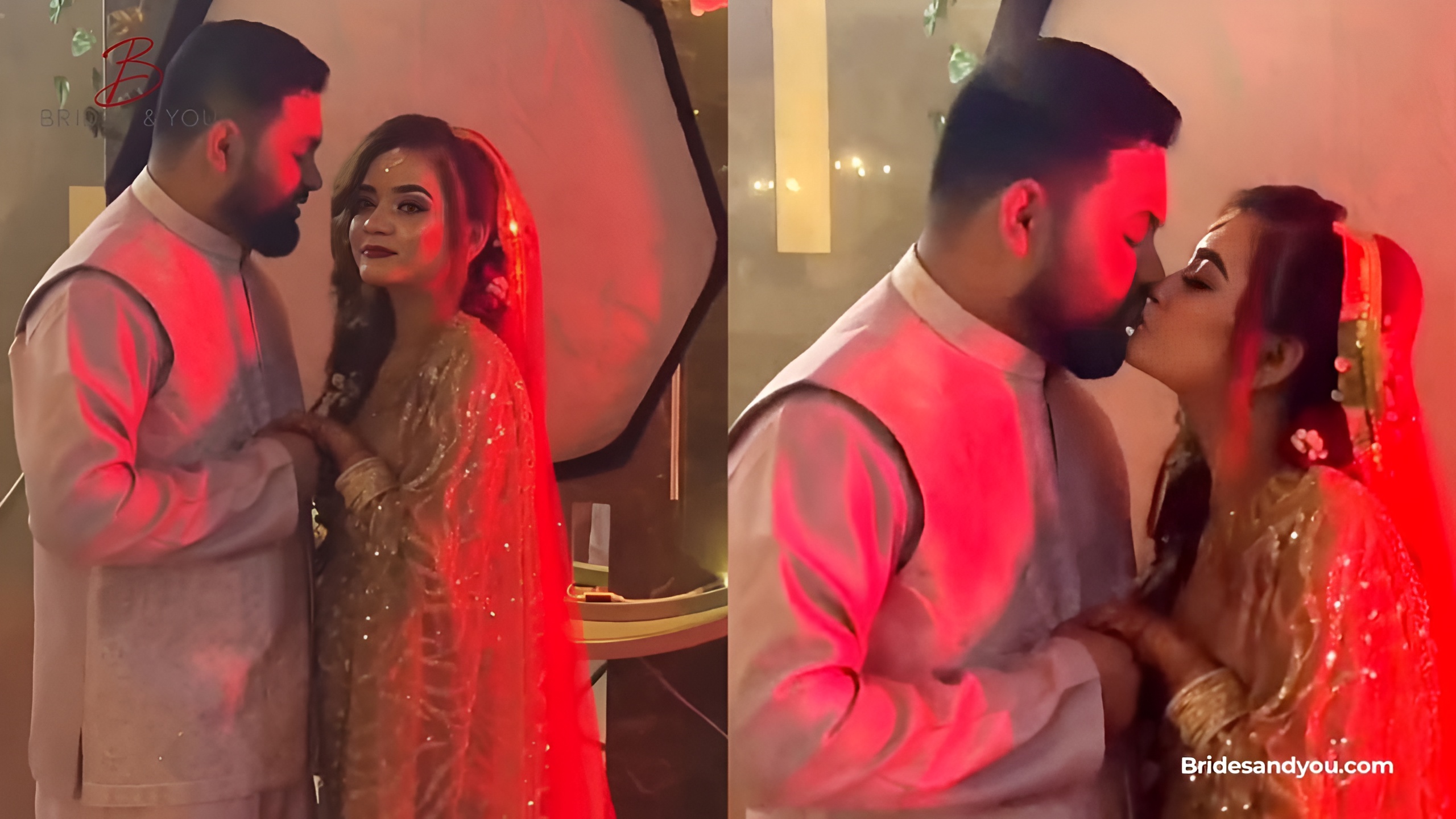 Young Couple’s Kissing Pose