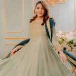 Zhalay Sarhadi Stuns Fans in a Sage Green Anarkali at a Festive Shoot