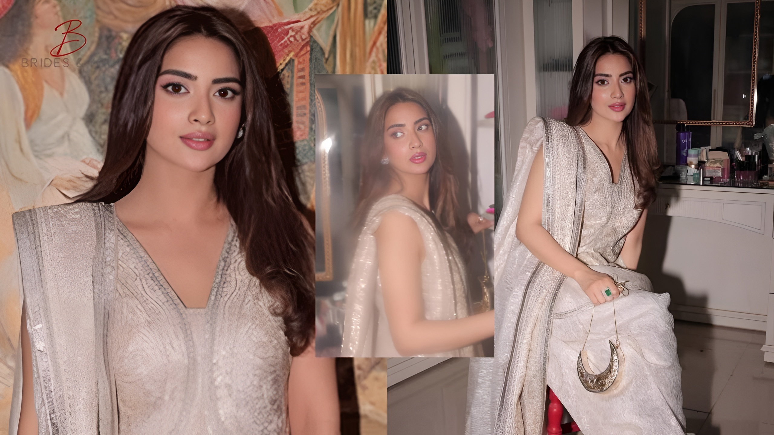 Saboor Aly dull gold ensemble