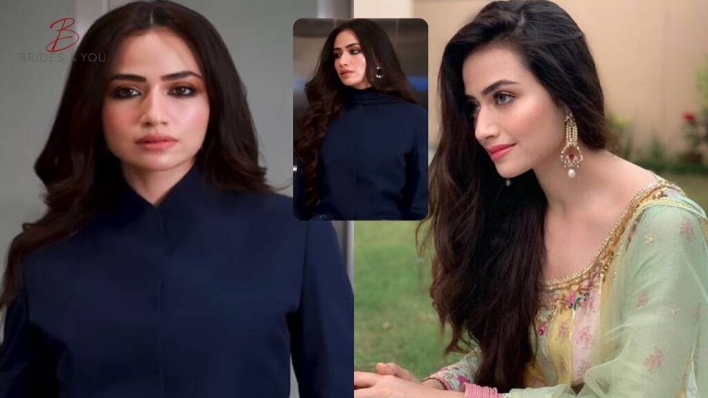 Sana Javed midnight blue suit