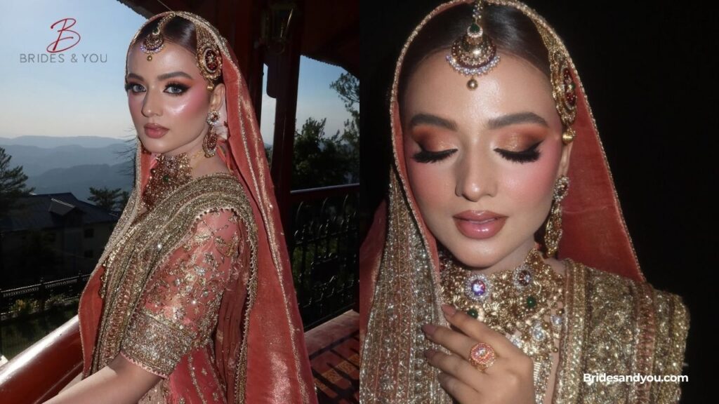 Peach Glam Bridal Look