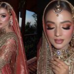 Peach Glam Bridal Look