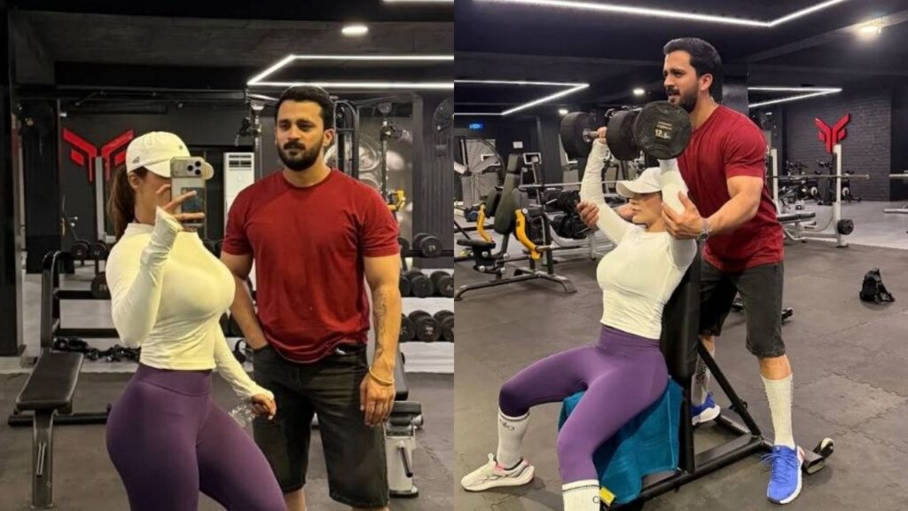 Rajab Butt and Sadia Baloch Gym Workout